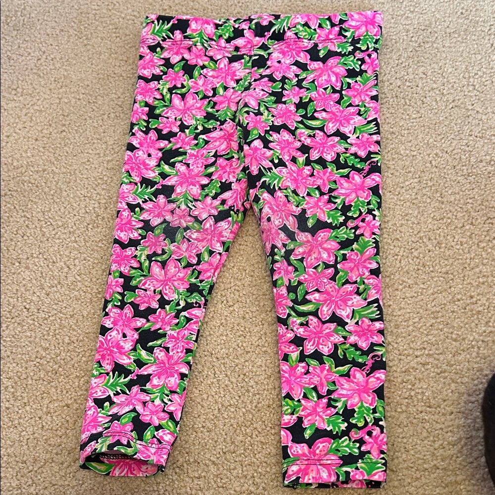 Lilly Pulitzer Kids Leggings - Pink and Green Floral